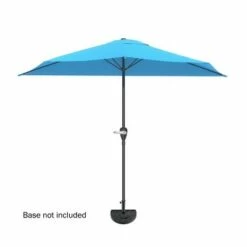 Nature Spring 9' Half-Round Patio Umbrella - Brilliant Blue