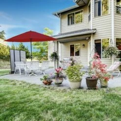 Nature Spring Steel Patio Umbrella for Table - Great for Deck, Balcony, Porch, Backyard, or Poolside - 9', Red -Deals Patio Umbrellas Store unnamed file 793