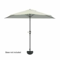 Nature Spring Half-Canopy Umbrella for Patios - 52" x 108" x 92", Tan