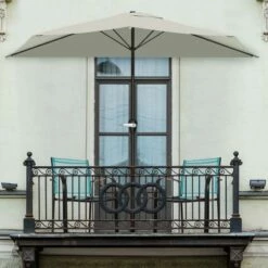 Nature Spring Half-Canopy Umbrella for Patios - 52" x 108" x 92", Tan -Deals Patio Umbrellas Store unnamed file 803