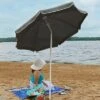 Sunnydaze Decor Sunnydaze Outdoor Travel Portable Beach Umbrella with Tilt Function and Push Open/Close Button - 5' - Gray -Deals Patio Umbrellas Store unnamed file 81