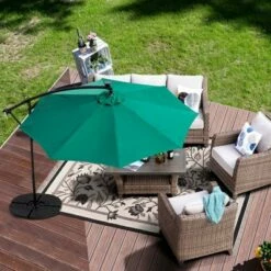 Nuu Garden 10' Outdoor Banana Cantilever Umbrella with Light Green -Deals Patio Umbrellas Store unnamed file 814