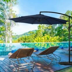 Captiva Designs 10' x 10' Outdoor Patio Cantilever Hanging Umbrella with Market Crank and Cross Base Beige -Deals Patio Umbrellas Store unnamed file 832