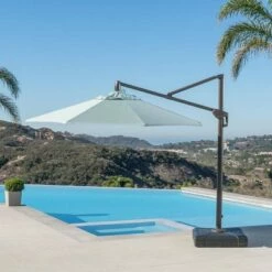 RST Brands Modular Outdoor 10' Round Umbrella - Spa Blue