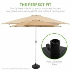 Best Choice Products Fillable Plastic Patio Umbrella Base Stand Pole Holder for Outdoor, Lawn, Garden - Black -Deals Patio Umbrellas Store unnamed file 845