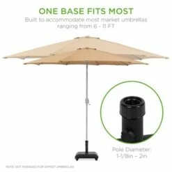 Best Choice Products 81lb. Heavy Duty Square Concrete Rolling Patio Umbrella Base Stand w/ Locking Wheels -Deals Patio Umbrellas Store unnamed file 851