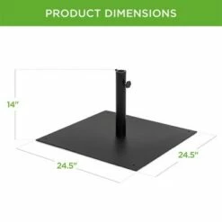 Best Choice Products 38.5lb Steel Umbrella Base, Square Patio Stand w/ Tightening Knob and Anchor Holes - Black -Deals Patio Umbrellas Store unnamed file 866
