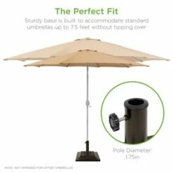 Best Choice Products 26lb Heavy-Duty Steel Square Patio Umbrella Base Stand w/ Decorative Basketweave Pattern - Black -Deals Patio Umbrellas Store unnamed file 874