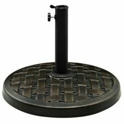Rashida Round Lattice Weave Umbrella Stand - Saracina Home Antique Bronze -Deals Patio Umbrellas Store unnamed file 886