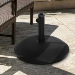 Outsunny 20" 55lbs Outdoor Patio Round Minimalist Cement Umbrella Stand Base