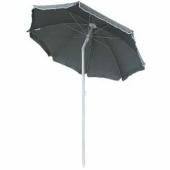 Sunnydaze Decor Sunnydaze Outdoor Travel Portable Beach Umbrella with Tilt Function and Push Open/Close Button - 5' - Gray -Deals Patio Umbrellas Store unnamed file 91