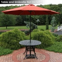 Sunnydaze Decor Sunnydaze Outdoor Heavy-Duty Cast Iron Decorative Modern Geometric Design Patio Yard Square Umbrella Base Stand - 17" - Black -Deals Patio Umbrellas Store unnamed file 917