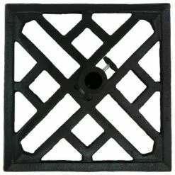 Sunnydaze Decor Sunnydaze Outdoor Heavy-Duty Cast Iron Decorative Modern Geometric Design Patio Yard Square Umbrella Base Stand - 17" - Black -Deals Patio Umbrellas Store unnamed file 919