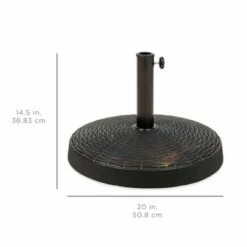 Best Choice Products 55lb Round Wicker Style Resin Patio Umbrella Base Stand w/ 1.75in Hole, Bronze Finish - Black -Deals Patio Umbrellas Store unnamed file 924