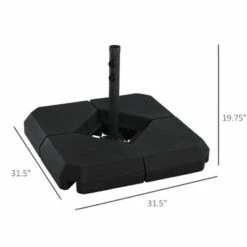 Outsunny Umbrella Stand Fitting 2" Poles and Steel Base with 4 Fillable Plastic Weights 4 Gal. Capacity Each Black -Deals Patio Umbrellas Store unnamed file 945