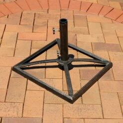 Sunnydaze Decor Sunnydaze Outdoor Heavy-Duty Cast Iron Decorative Patio Yard Square Umbrella Base Stand - 17" - Bronze