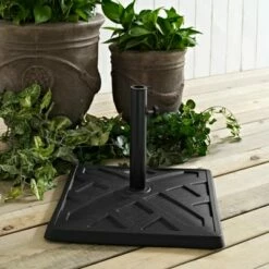 Mosi Square Geometric Umbrella Stand - Saracina Home Black