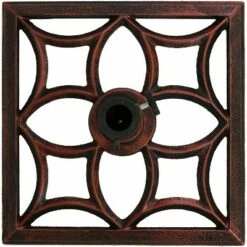 Sunnydaze Decor Sunnydaze Outdoor Heavy-Duty Cast Iron Contemporary Curved Design Patio Yard Square Umbrella Base Stand - 16" - Bronze -Deals Patio Umbrellas Store unnamed file 973