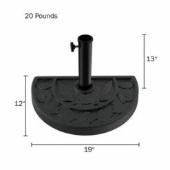 20 lb Half Round Umbrella Base - Black - Pure Garden -Deals Patio Umbrellas Store unnamed file 986
